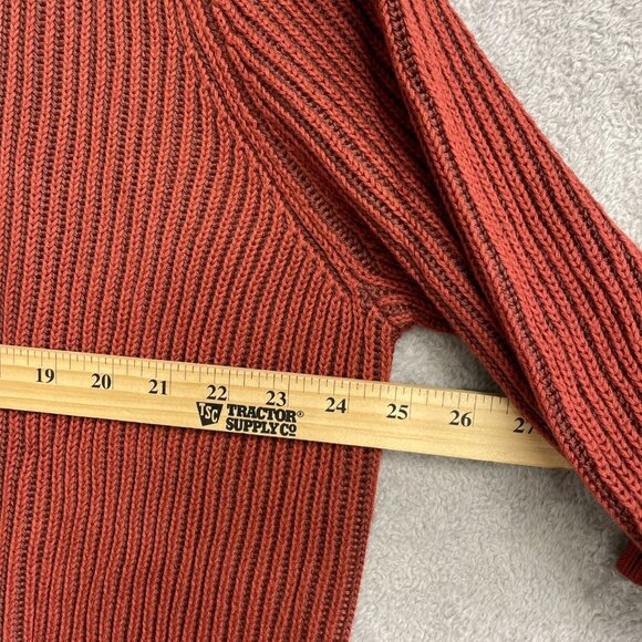 NEW Lands' End Drifter Men's XL Rust Red Cotton Sweater Ribbed Knit Pullover - Picture 6 of 12